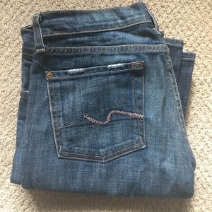 7 for all mankind pink rhinestone detail jeans